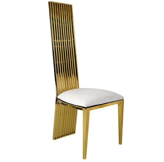 Linear Gold Stainless Steel High Back Chairs