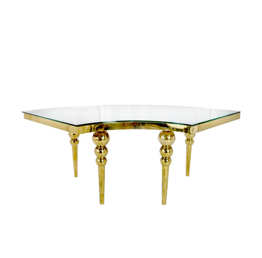 Half Moon White Serpentine Dining Table