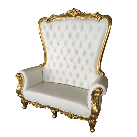 Double royal white and gold throne chair. Available for Rentals