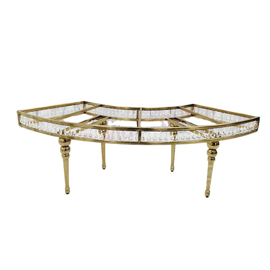 Glass and Gold Serpentine Crystal Table