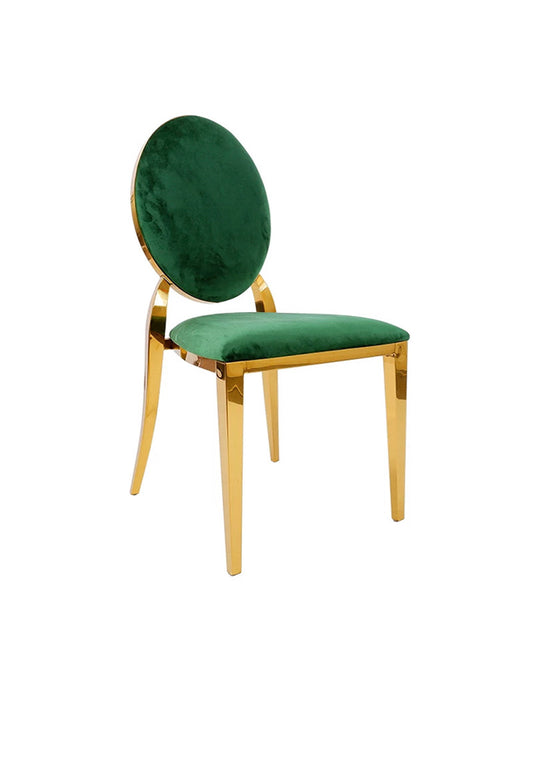 Emerald Green Velvet with Gold Rim Banquet Chair