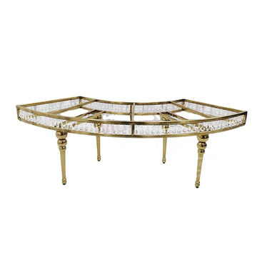 Glass and Gold Crystal Table Rental