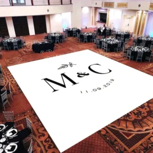Die Cut Monogram Decal Circle | Dance Floor Decal | Vinyl Floor Decals | Wedding Floor Monogram Sticker | Custom Removable Decal Floor Wrap