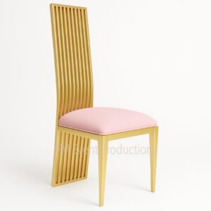 Gold High Back Blush Chair Rental