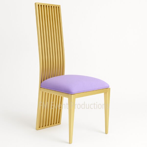 Gold High Back Lilac Chair Rental