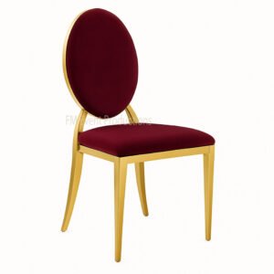 Gold Stainless Steel Dior Burgundy Dining Chair Rental