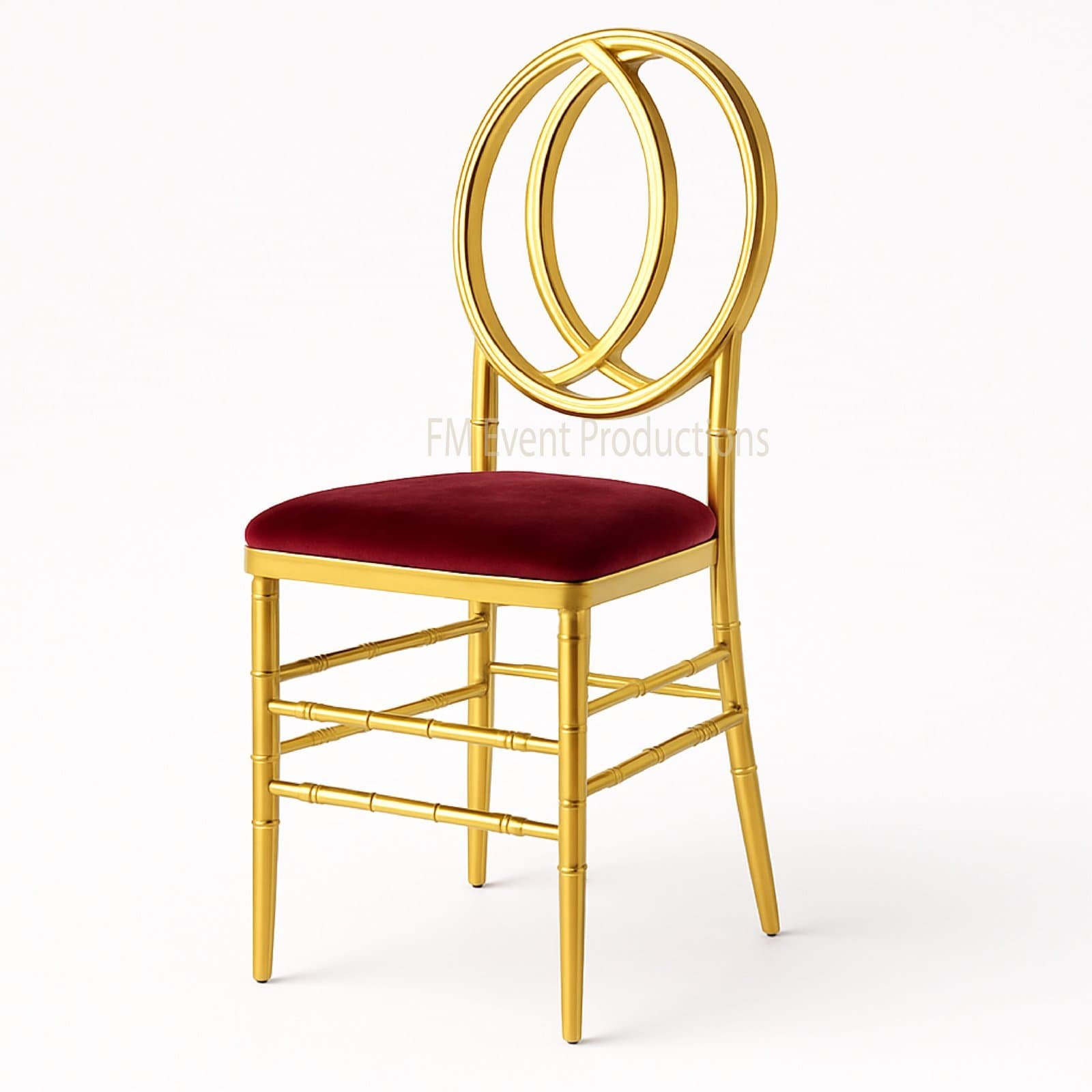 Gold Infinity Stainless Steel Burgundy Dining Chair