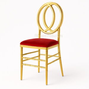 Gold Infinity Stainless Steel Red Dining Chair
