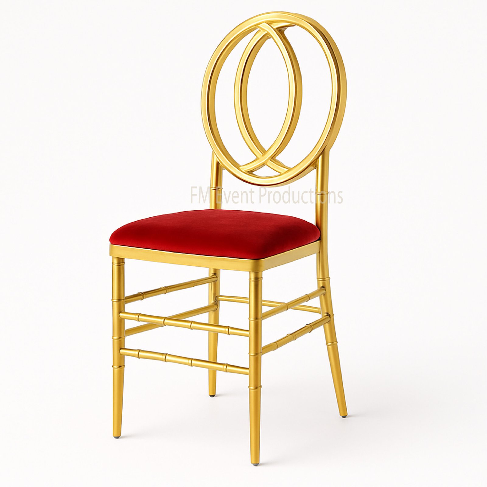 Gold Infinity Stainless Steel Red Dining Chair