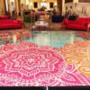 Custom Decal Dance Floor Wrap Gloss Removable Vinyl Indian Sangeet Ceremony Wedding Mehdi Mandala Full Color Print