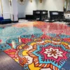 Custom Decal Dance Floor Wrap Gloss Removable Vinyl Indian Sangeet Ceremony Wedding Mehdi Mandala Full Color Print