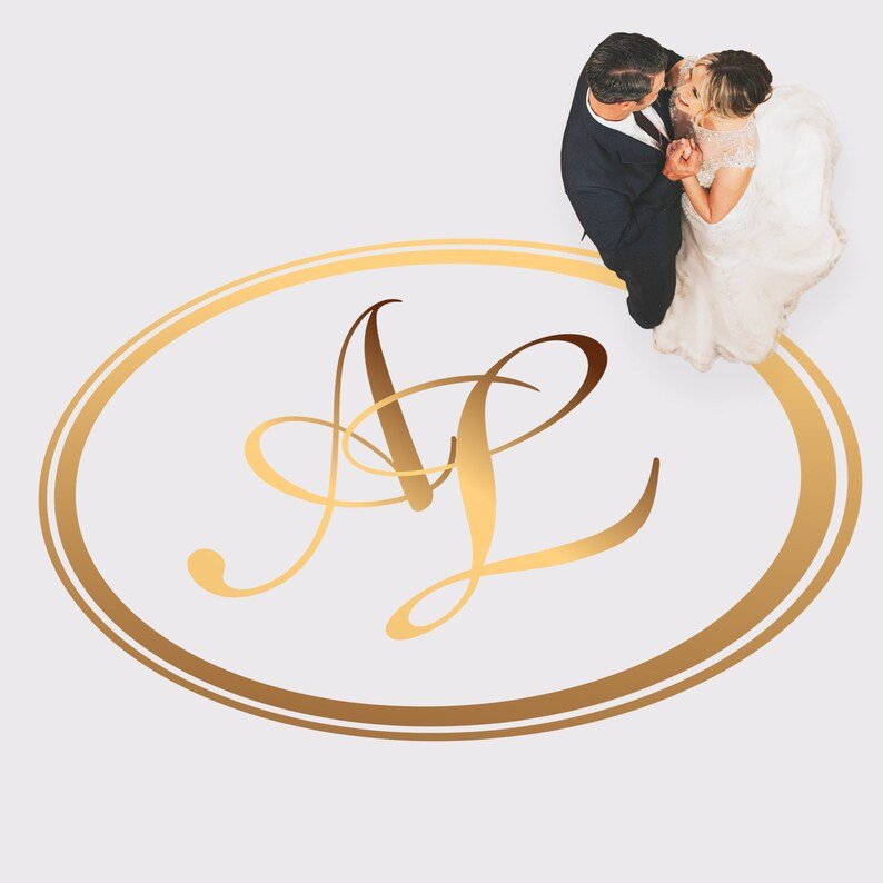 Die Cut Monogram Decal | Cricut Cutting Decal Wrap | Vinyl Floor Decals | Wedding Floor Monogram Sticker | Custom Removable Decal Floor Wrap