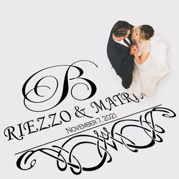 Die Cut Monogram Decal | Cricut Cutting Decal Wrap | Vinyl Floor Decals | Wedding Floor Monogram Sticker