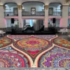 Mandala Sangeet Ceremony Floor Wrap | Custom Indian Wedding Dance Floor Vinyl | Removable Gloss Decal for Mehndi & Traditional Celebrations