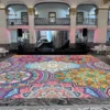 Mandala Sangeet Ceremony Floor Wrap | Custom Indian Wedding Dance Floor Vinyl | Removable Gloss Decal for Mehndi & Traditional Celebrations