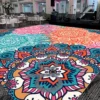 Mandala Sangeet Ceremony Floor Wrap | Custom Indian Wedding Dance Floor Vinyl | Removable Gloss Decal for Mehndi & Traditional Celebrations