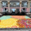 Mandala Sangeet Ceremony Floor Wrap | Custom Indian Wedding Dance Floor Vinyl | Removable Gloss Decal for Mehndi & Traditional Celebrations
