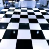 Checkered Pink, Green, Black & White Vinyl Dance Floor Wrap—Custom Color Print Checkered Floor Wrap - Custom Removable Easy Peel Floor Wrap