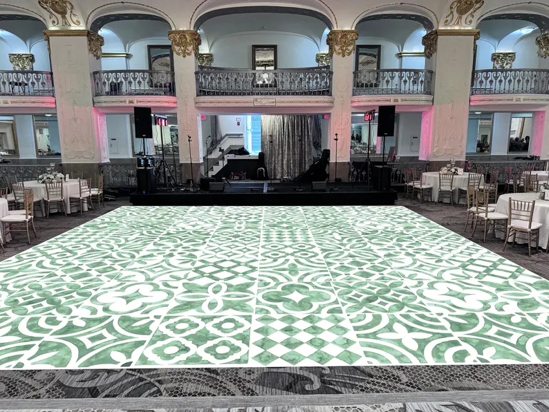 Mandala sangeet ceremony floor wrap | custom indian wedding dance floor vinyl | removable gloss decal for mehndi & traditional celebrations