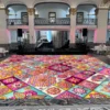Mandala Sangeet Ceremony Floor Wrap | Custom Indian Wedding Dance Floor Vinyl | Removable Gloss Decal for Mehndi & Traditional Celebrations