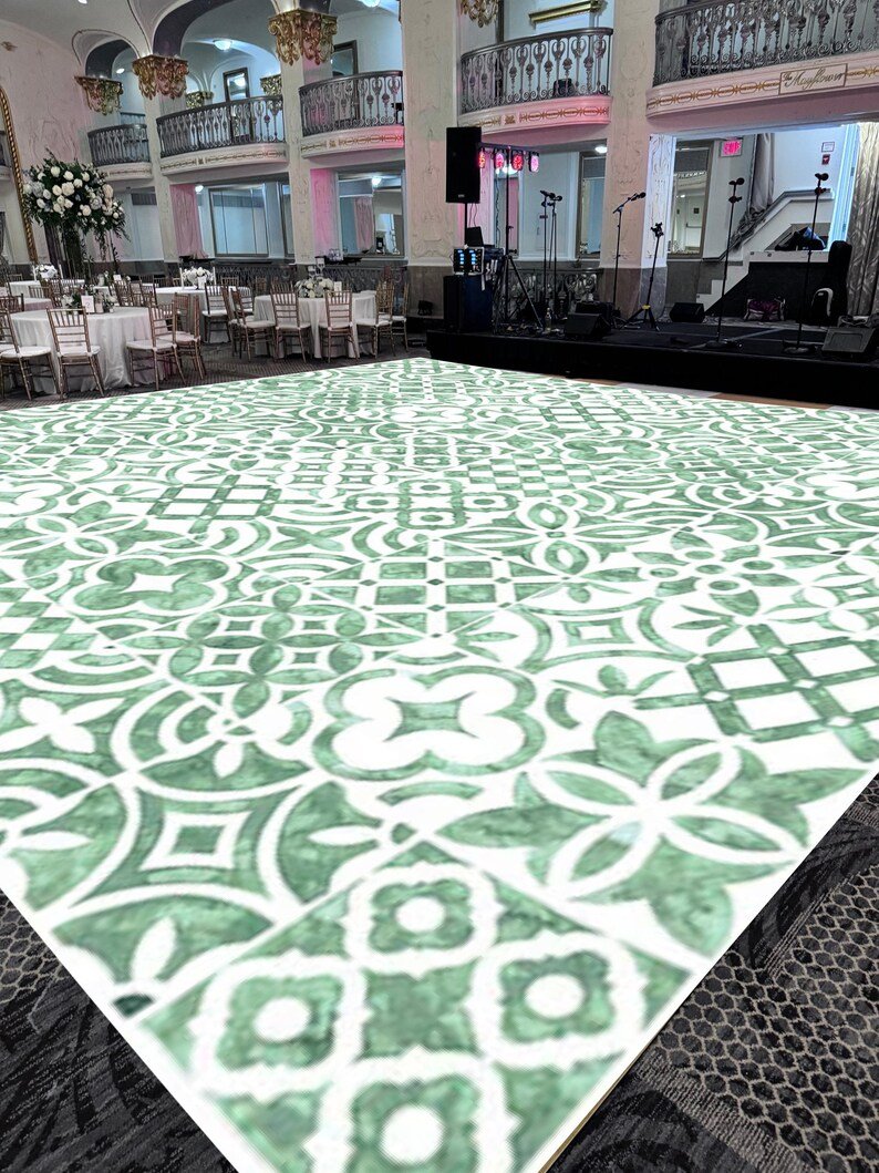 Mandala sangeet ceremony floor wrap | custom indian wedding dance floor vinyl | removable gloss decal for mehndi & traditional celebrations