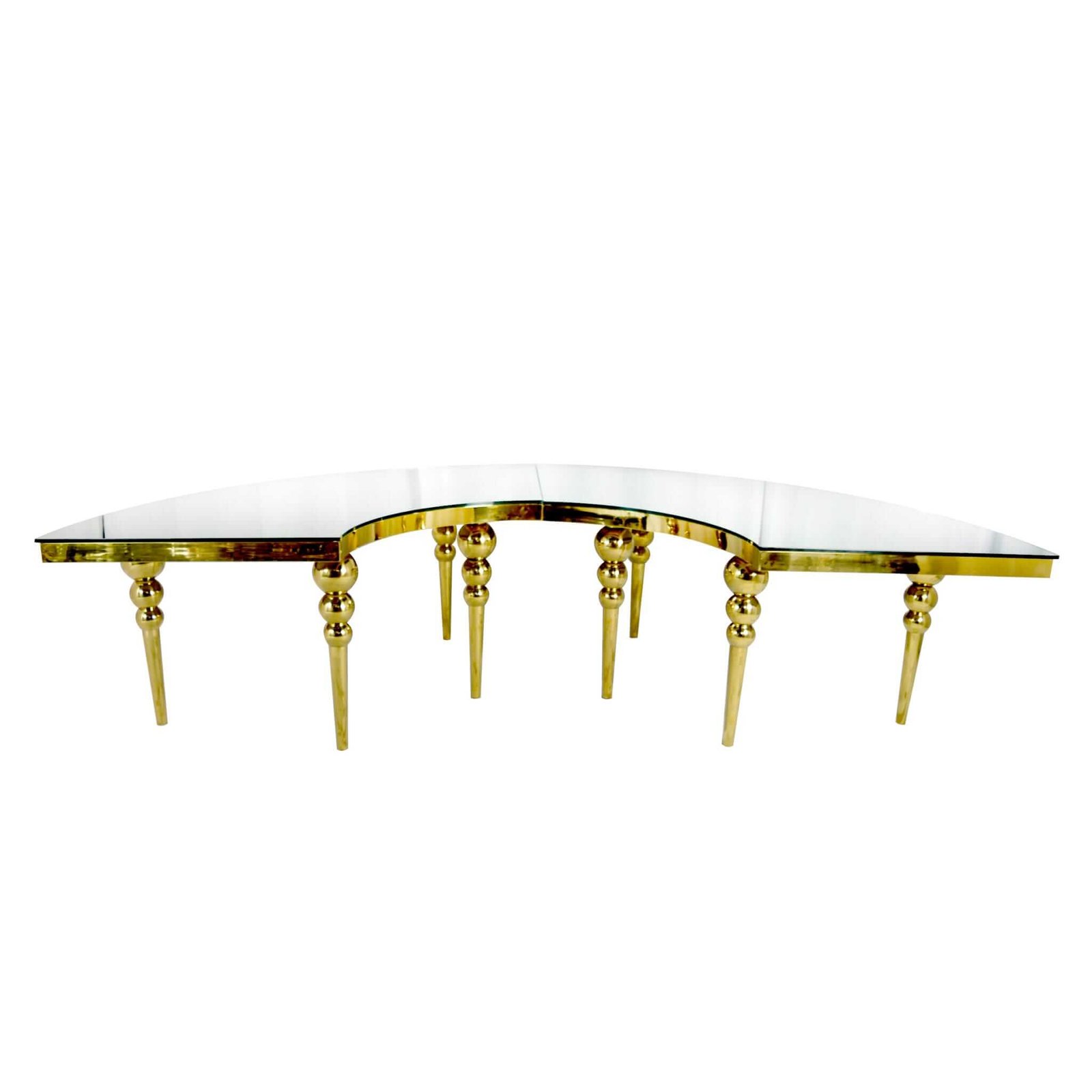 Serpentine Banquet Table with Glass Top - Image 4