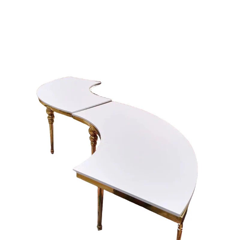 Serpentine Banquet Table with Glass Top - Image 2