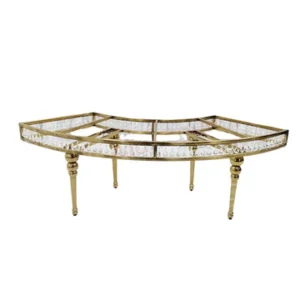 Luxury Half Moon Crystal Banquet Table with Gold Frame